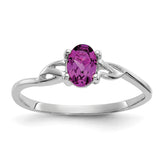 10k White Gold Polished Genuine Rhodolite Garnet Birthstone Ring